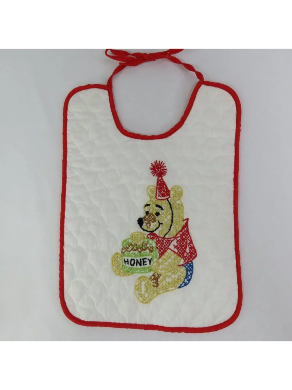 Disney Hand Embroidered Winnie the Pooh Baby Bib - Set of Two Cross Stitch Bibs